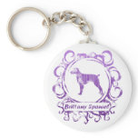 Classy Weathered Brittany Spaniel Keychain