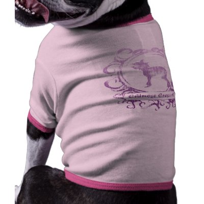 Classy Weathered Chinese Crested Dog Tee by MenagerieMayhem