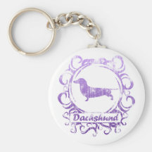 Classy Weathered Dachshund Keychain