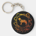 Classy Weathered Siberian Husky Key Chain