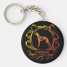 Classy Weathered Whippet Keychains