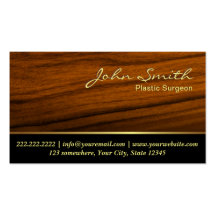 Classy Woodgrain Plastic Surgeon Business Card