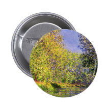 Claude Monet A Bend Of The Epte Buttons