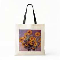 Claude Monet - Bouquet of Sunflowers Canvas Bags