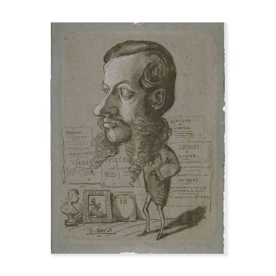 Claude Monet Caricature of L?on Manchon c. 1855-18 Post Card by rahulbiswas