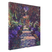 Claude Monet - garden path Stretched Canvas Prints