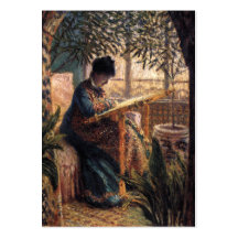 Claude Monet: Madame Monet Embroidering Business Card