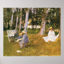 Claude Monet Painting, Edge of a Wood by Sargent Print
