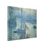 Claude Monet - Sunrise at seaside Stretched Canvas Print