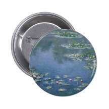 Claude Monet - Water Lilies - 1906 Ryerson Pinback Buttons