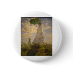 Claude Monet: Woman with a Parasol, 1875 Button