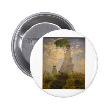 Claude Monet: Woman with a Parasol, 1875 Button