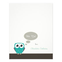 Claude the Little Owl | Thank You Note Personalized Invites