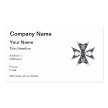 Claws and Fangs Cross Kaleidoscope Mandala Business Cards