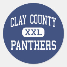 Clay County - Panthers - High - Clay West Virginia Round Stickers