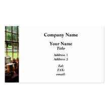 Clay Jars on Windowsill Business Card Template