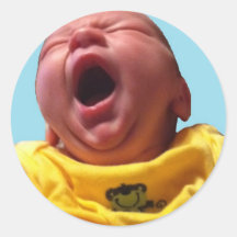 clayton yawning round stickers