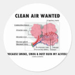Clean Air Wanted (Health & Medicine Alveoli Humour Sticker