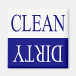 Clean dirty-blue dishwasher magnet