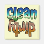 Clean Dirty Magnet Blue Brown, u change background