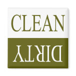Clean dirty-Olive green dishwasher magnet