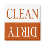 Clean dirty-Orange dishwasher magnet
