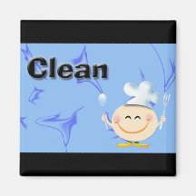 Clean dishes fridge magnets