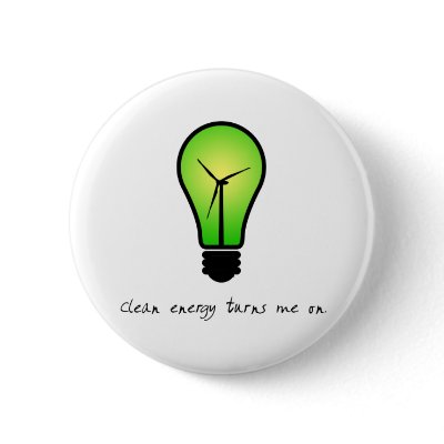 Clean Energy Bulb - Button by greenearthdesigns
