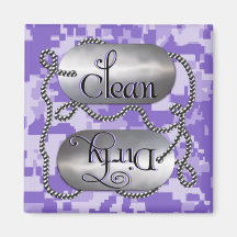 Clean N Dirty Dog Tags 1 (Dishwasher Magnet)
