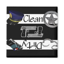 Clean or Dirty Arrest Dishwasher Magnet