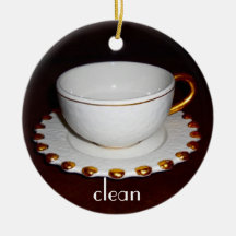 Clean or Dirty dishes sign for Dishwasher Christmas Tree Ornament