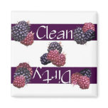 Clean or Dirty Raspberries Dishwasher Magnet