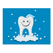 Clean smiling tooth post card