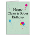 Clean & Sober Birthday Card