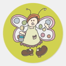 Cleaning Lady Bug Fairy Cartoon Stickers