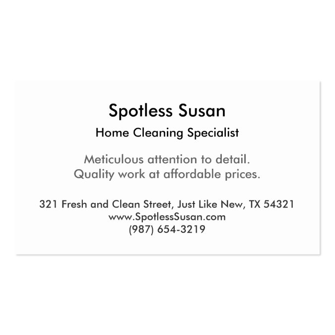 Cleaning service house cleaners maids fun sponge business cards
