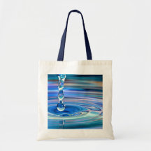 Clear Blue Water Drops Flowing Bag