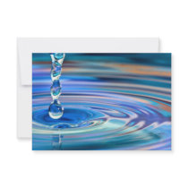 Clear Blue Water Drops Flowing Custom Invite