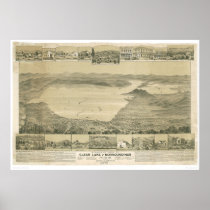 Clear Lake, CA. Panoramic Map (0289A) Print