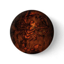 CLEAR SCORPION PINBACK BUTTON