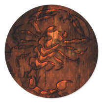 CLEAR SCORPION ROUND STICKER