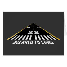 Cleared To Land Runway Greeting Cards