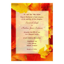 Clearly Fall Border 5x7 Wedding Invitations