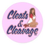 Cleats & Cleavage Round Stickers