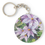CLEMATIS - WATERCOLOUR keychains