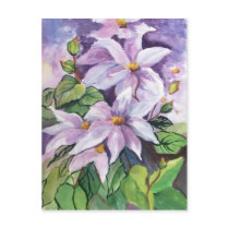 CLEMATIS - WATERCOLOUR POST CARD