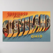 Cleveland, Ohio - Large Letter Scenes 2 Posters