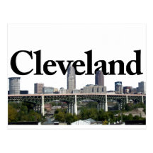 Cleveland Ohio Skyline with Cleveland in the Sky Postcard