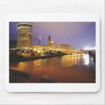 Cleveland Skyline at Night mousepads