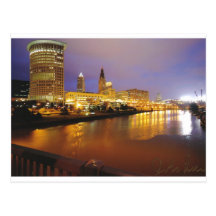 Cleveland Skyline at Night Post Cards